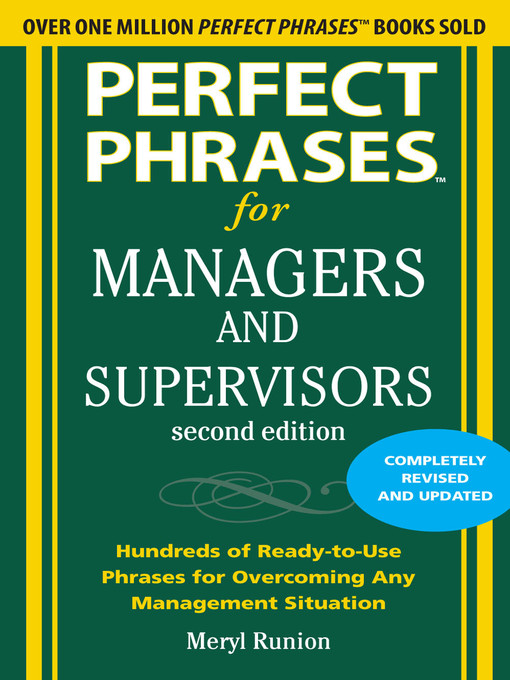 Cover image for Perfect Phrases for Managers and Supervisors
